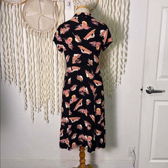 Loco Lindo Vintage Inspired Western Covered Wagon Print Dress XS/S - Picture 6 of 10